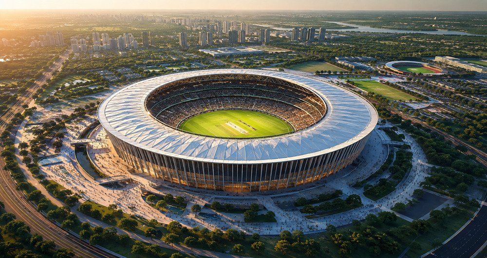 Mega cricket stadium at Bharat Future City